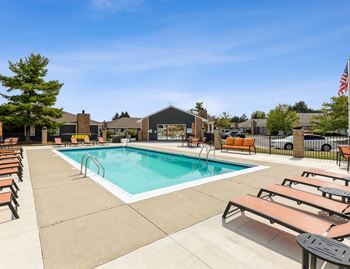 The swimming pool at our apartments